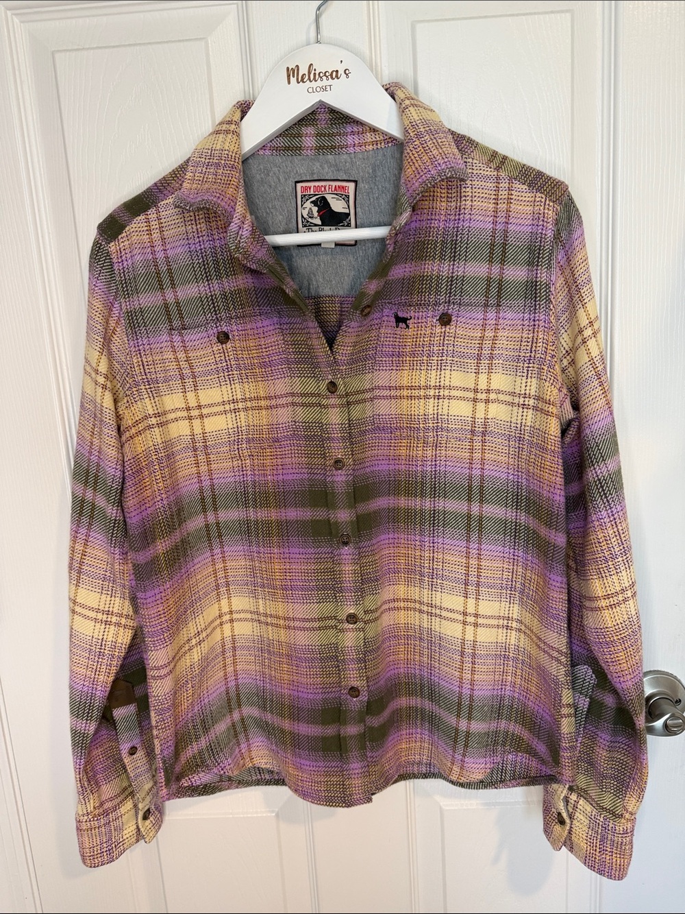 The Black Dog Dry Dock Flannel Plaid Shacket Shirt Jacket Small 100% Cotton